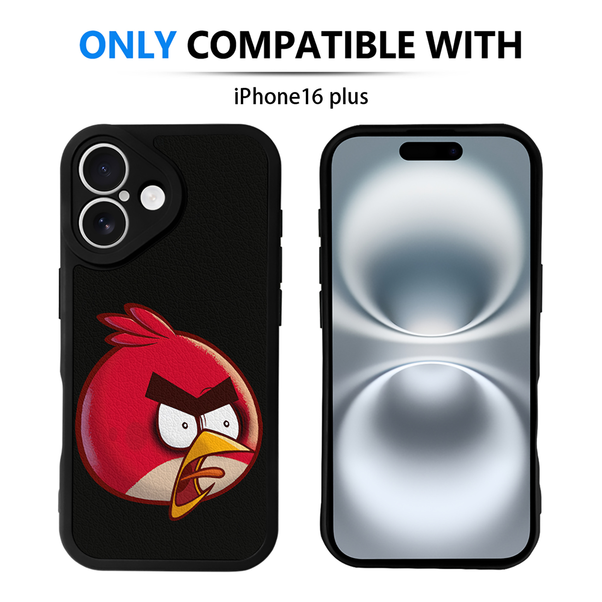 （画像用） Angry Birds アングリーバード 【iPhone 16シリーズ対応】シリコンスマホケース（レザー調） 材質：シリコン